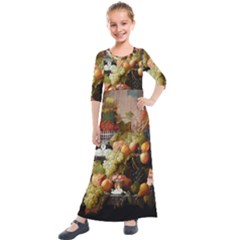 Abundance Of Fruit Severin Roesen Kids  Quarter Sleeve Maxi Dress by Hannah976
