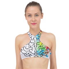 Brain Mind Psychology Idea Drawing High Neck Bikini Top by Ndabl3x