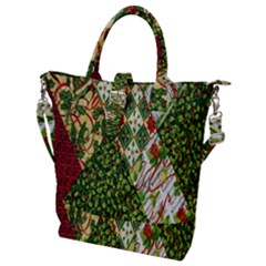 Christmas Quilt Background Buckle Top Tote Bag by Ndabl3x