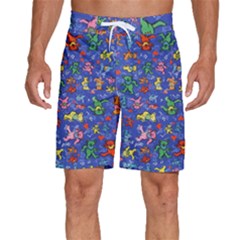 Grateful Dead Bears Pattern Men s Beach Shorts by Cendanart