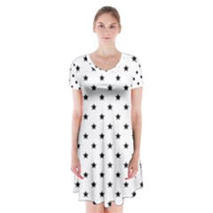 Star Short Sleeve V-neck Flare Dress by saad11