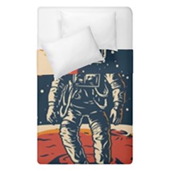 Vintage Retro Space Posters Astronaut Duvet Cover Double Side (single Size) by Sarkoni