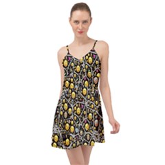 Mental Emojis Emoticons Icons Summer Time Chiffon Dress by Paksenen