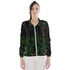 Circuits Circuit Board Green Technology Women s Windbreaker by Ndabl3x