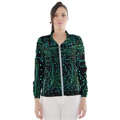 Circuits Circuit Board Green Women s Windbreaker by Ndabl3x