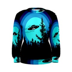 Ufo Alien Night Sky Night Women s Sweatshirt by Cendanart