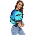 Ufo Alien Night Sky Night Women s Lightweight Cropped Hoodie View3