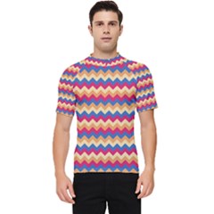 Zigzag Pattern Seamless Zig Zag Background Color Men s Short Sleeve Rash Guard by Ket1n9