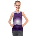 Ufo Illustration Style Minimalism Silhouette Kids  Sleeveless Hoodie View1