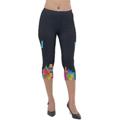 Tetris Game Lightweight Velour Capri Leggings  by Cendanart