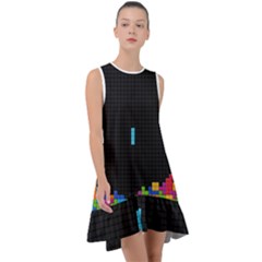 Tetris Game Frill Swing Dress by Cendanart