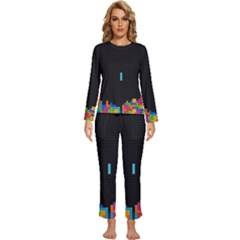 Tetris Game Womens  Long Sleeve Lightweight Pajamas Set by Cendanart