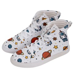 Set Cartoon Symbol Pattern Men s Hi-top Skate Sneakers by Bedest