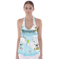 Astronaut Spaceship Tie Back Tankini Top by Bedest