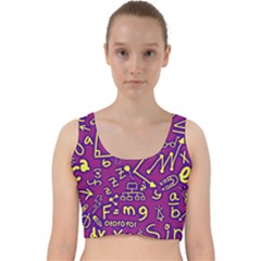 Background Doodles Math Velvet Racer Back Crop Top by Bedest