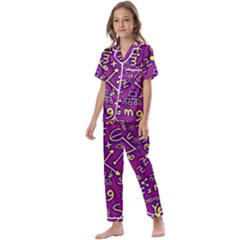 Background Doodles Math Kids  Satin Short Sleeve Pajamas Set by Bedest