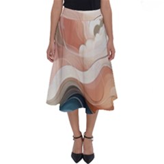 Abstract Pastel Waves Organic Perfect Length Midi Skirt by Grandong