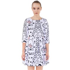 Big Collection With Hand Drawn Objects Valentines Day Smock Dress by Bedest
