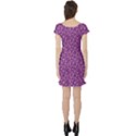 Purple Ocean Creatures Design Short Sleeve Skater Dress View2