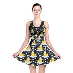 Bubble Baths Duck Black Reversible Skater Dress by CoolDesigns