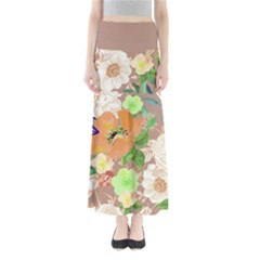 Mocha Floral Maxi Skirt by CoolDesigns