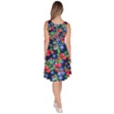 Berry Navy & Red Pattern Knee Length Skater Dress With Pockets View4