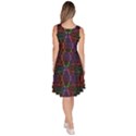 Black Neon Rainbow Colorful Laser with Random Beams Knee Length Skater Dress With Pockets View4