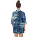 Cute Animal Print Blue Flowers Half Sleeve Chiffon Kimono View2