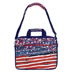 Vintage Red American Flag Print 13  Shoulder Laptop Bag  by CoolDesigns