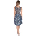 Blue & Gray Abstract Animal Pattern Knee Length Skater Dress With Pockets View4