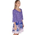 Snowflakes Medium Purple Starry Night Snow Velour Kimono Dress View3