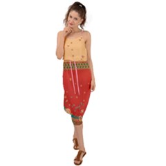 Floral Flowers Red Cosplay Waist Tie Cover Up Chiffon Dress by CoolDesigns