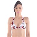 Ladybugs Pattern Texture Watercolor Plunge Bikini Top View1