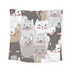 Cute Cats Seamless Pattern Square Tapestry (small) by Bedest