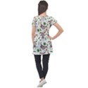 Seamless Pattern With Cute Sloths Puff Sleeve Tunic Top View2