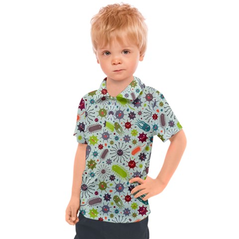 Seamless Pattern With Viruses Kids  Polo T-shirt by Bedest