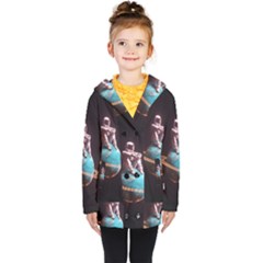 Stuck On Saturn Astronaut Planet Space Kids  Double Breasted Button Coat by Cendanart