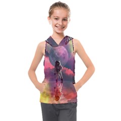 Aesthetic Astronautics Atmosphere Blue Clouds Cosmos Fantasy Galaxy Kids  Sleeveless Hoodie by Cendanart