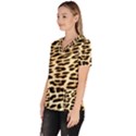 Leopard Print Women s V-Neck Scrub Top View2