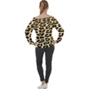 Leopard Print Off Shoulder Long Sleeve Velour Top View2