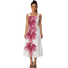 Hawaiian Flowers Square Neckline Tiered Midi Dress by essentialimage