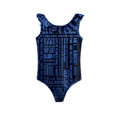 Doctor Who Tardis Kids  Frill Swimsuit by Cendanart