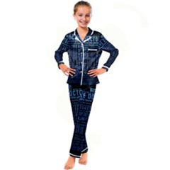 Doctor Who Tardis Kids  Satin Long Sleeve Pajamas Set by Cendanart