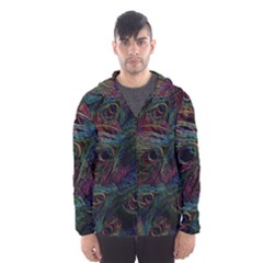 Peacock Feather Paradise Men s Hooded Windbreaker by Cendanart