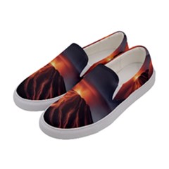 Volcanic Eruption Women s Canvas Slip Ons by Proyonanggan