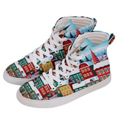 Christmas Background Design House Men s Hi-top Skate Sneakers by Proyonanggan