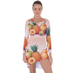 Fruit Pattern Apple Abstract Food Asymmetric Cut-out Shift Dress by Proyonanggan