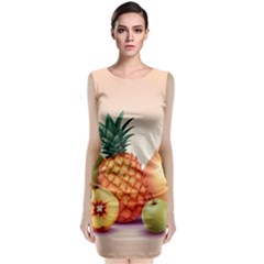 Fruit Pattern Apple Abstract Food Sleeveless Velvet Midi Dress by Proyonanggan