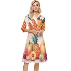 Fruit Pattern Apple Abstract Food Classy Knee Length Dress by Proyonanggan