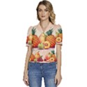 Fruit Pattern Apple Abstract Food Puffed Short Sleeve Button Up Jacket View1